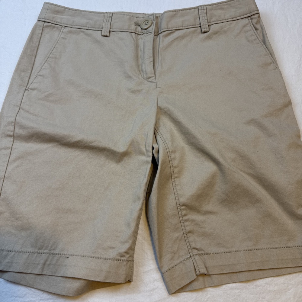 LOFT  SHORTS POCKETS Women's  2P  TAN Chino Shorts Solid Regular